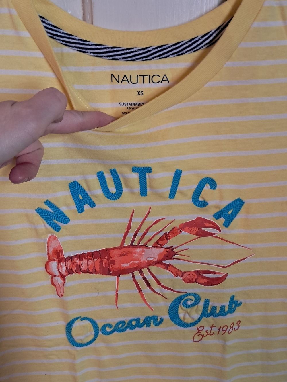 Nautica Yellow Stripe Graphic Tee - Ocean Club
